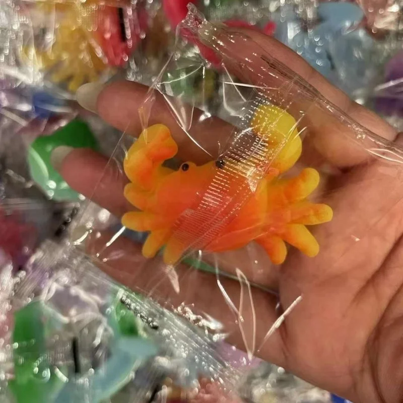 New Design Wholesale TPR Squishy Mochi Marine Lift Crab Octopus Starfish Sticky Sea Animal Toy For 5cm 50mm Vending Capsule