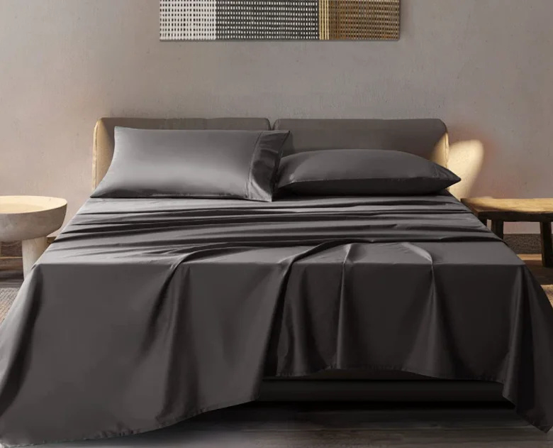 Bed People Design Linen 100% Cotton Grey King Size Hotel Bedding Set For 5 Star