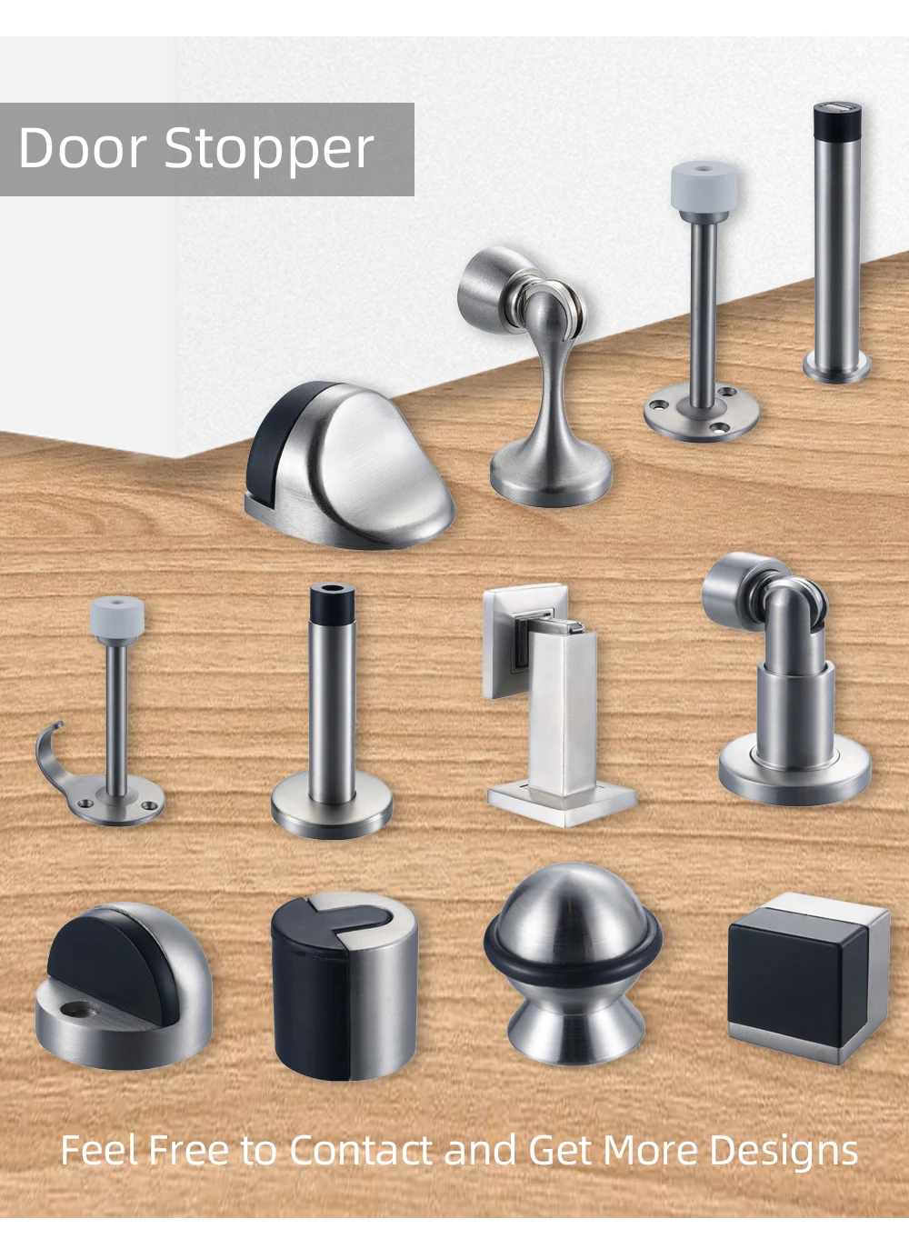 Home Office Magnetic Door Catch Stops Zinc Alloy Floor Suction Wooden Door Strong Magnet Door Stopper