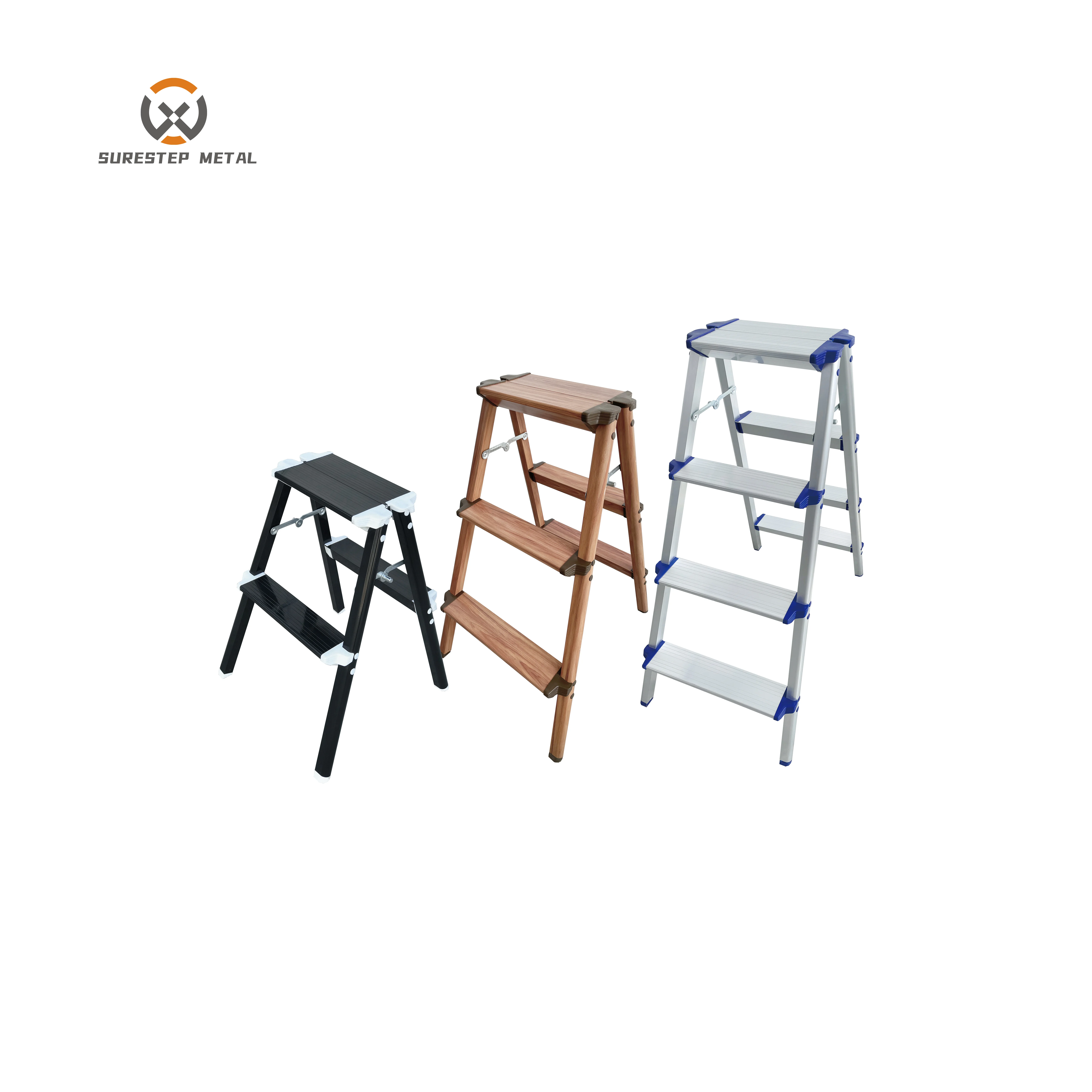 Aluminum Indoor Foldable Modern Ladder Small Step Stool Portable Kitchen Household Ladders