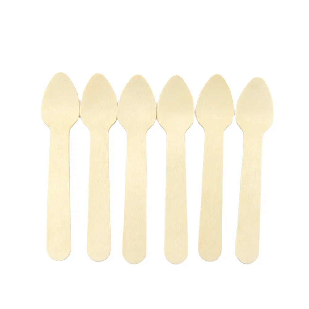 Wholesale custom wooden spoon knife and fork cheap environmental protection practical dessert honey spoon