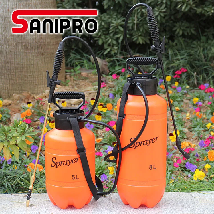 Sanipro New 5L 8L Knapsack Sprayer Agriculture Mist Pressure Pump Sprayer Hand Trigger Bottle Plastic Knapsack Power Sprayer