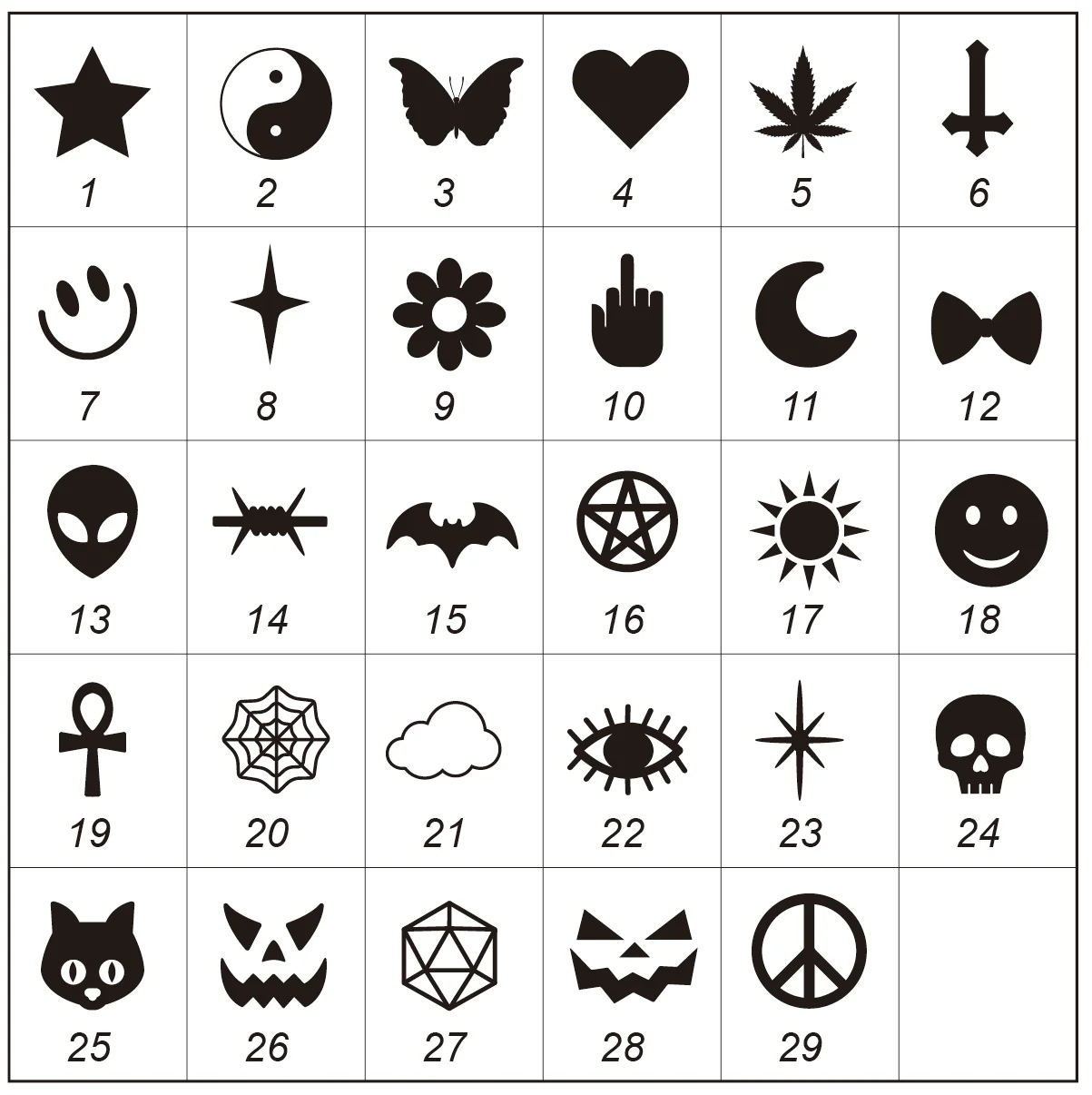 Eyeliner Stamps Pen With Bat, Spriderweb,Star,Moon,Heart,Flower,Smiley,Stamp Stencils Shapes Long-Lasting Waterproof Smudgeproof