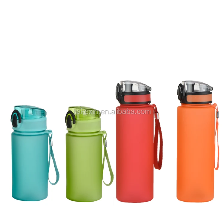 
500ml Personalized plastic frosted sports water bottles with Rubber Coating 