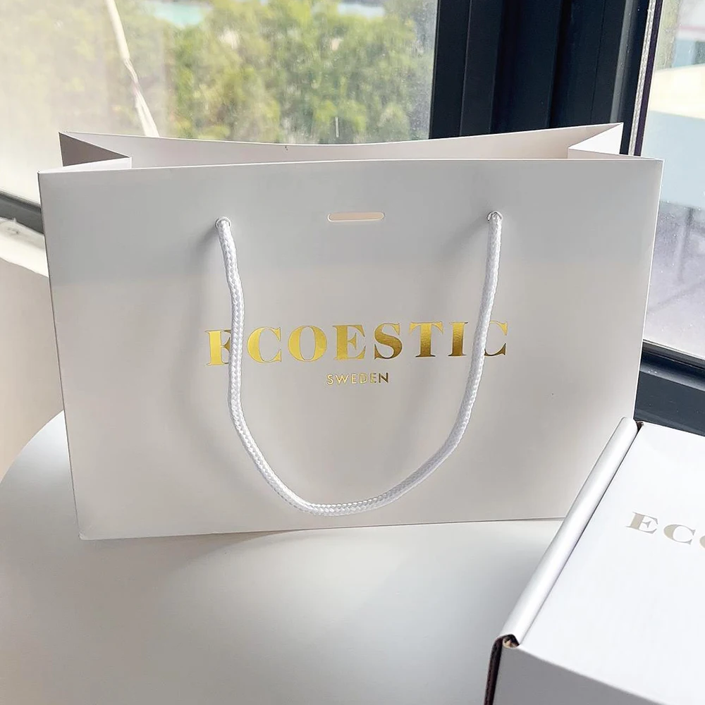Custom Small Business Biodegradable Packaging Luxury Paper Shopping Bag White Gift Bag With Your Own Logo