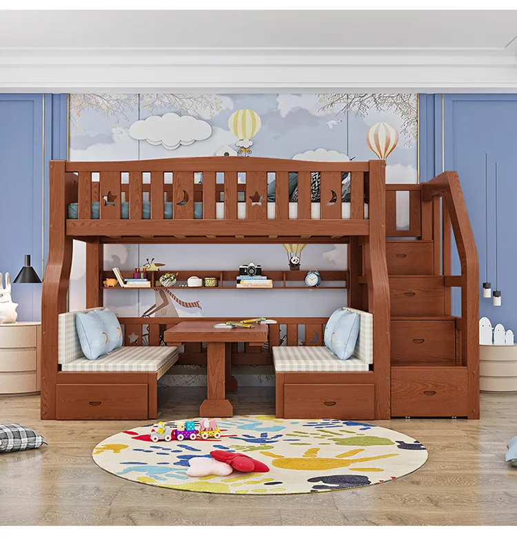 
Hot selling product children doubbal bed in pakistan solid wood kids rear seat fo 