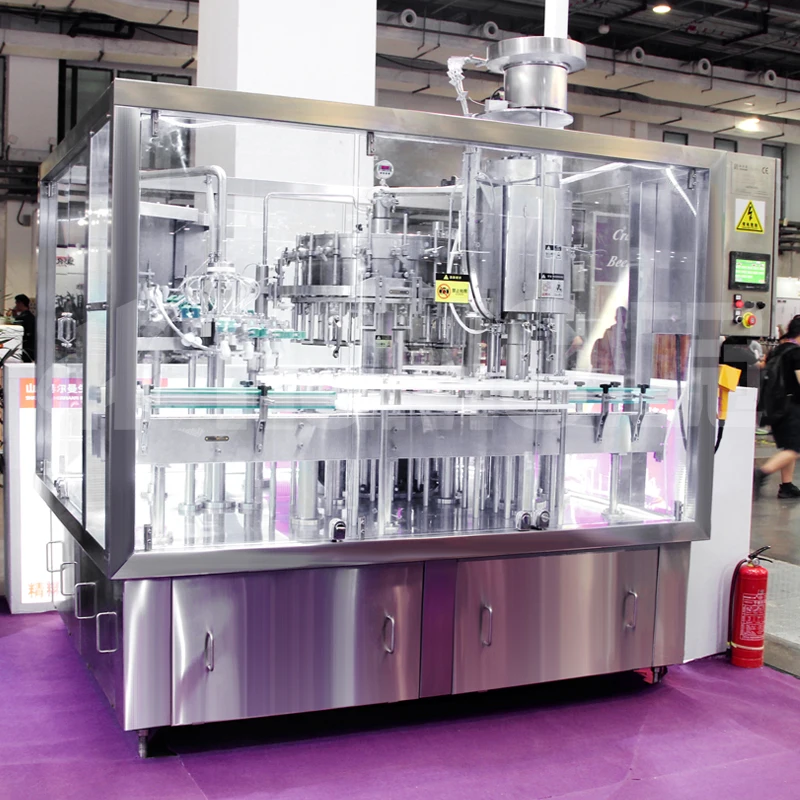 Automatic glass bottle large beer whisky vodka red wine filling bottling machine rinser filler capper monoblock production line