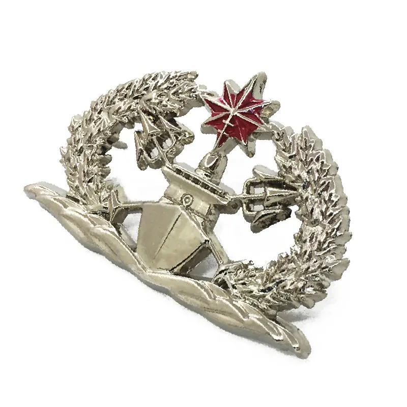 Customizable Yellow Gold Embossed Custom Shape Enamel Flag Luxury Metal Suit Star School Pin badge