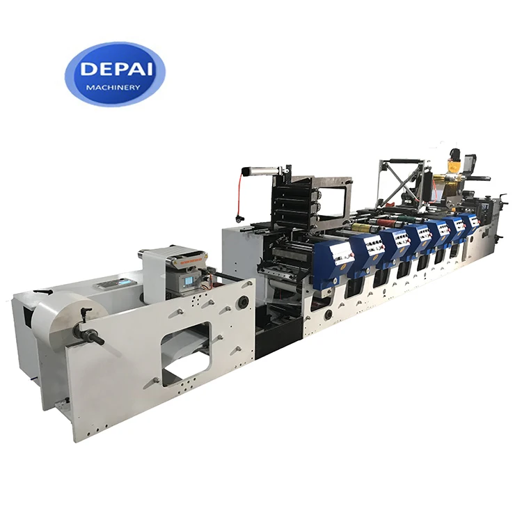 High quality horizontal type cheap price 7 colors petal flexo flexographic printing machine