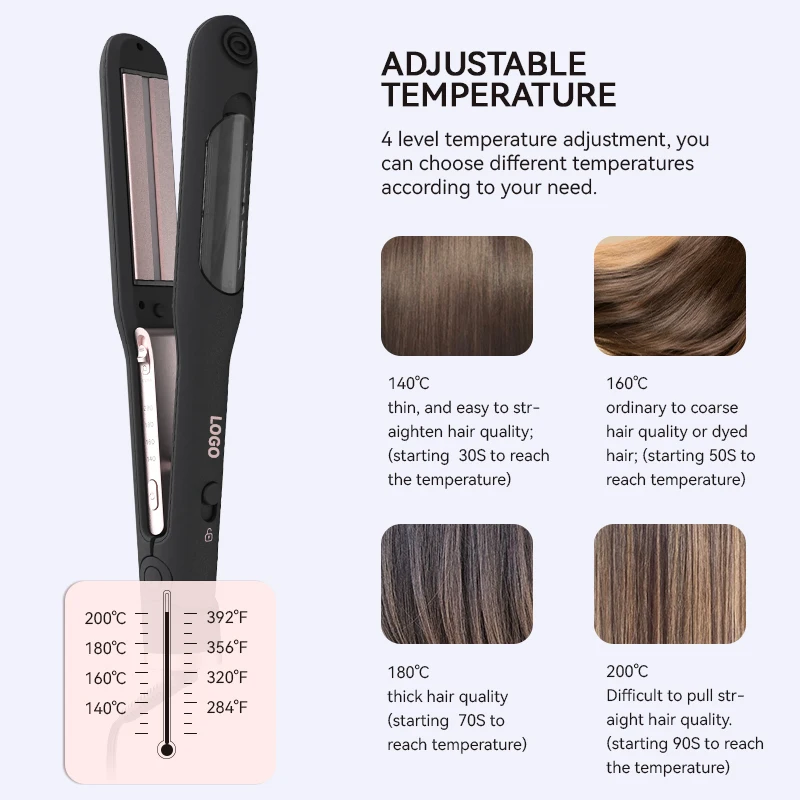 Portable Mini Professional Ceramic Steampod Hair Straightener & Curler 2 In 1 Flat Iron Hair Straightener