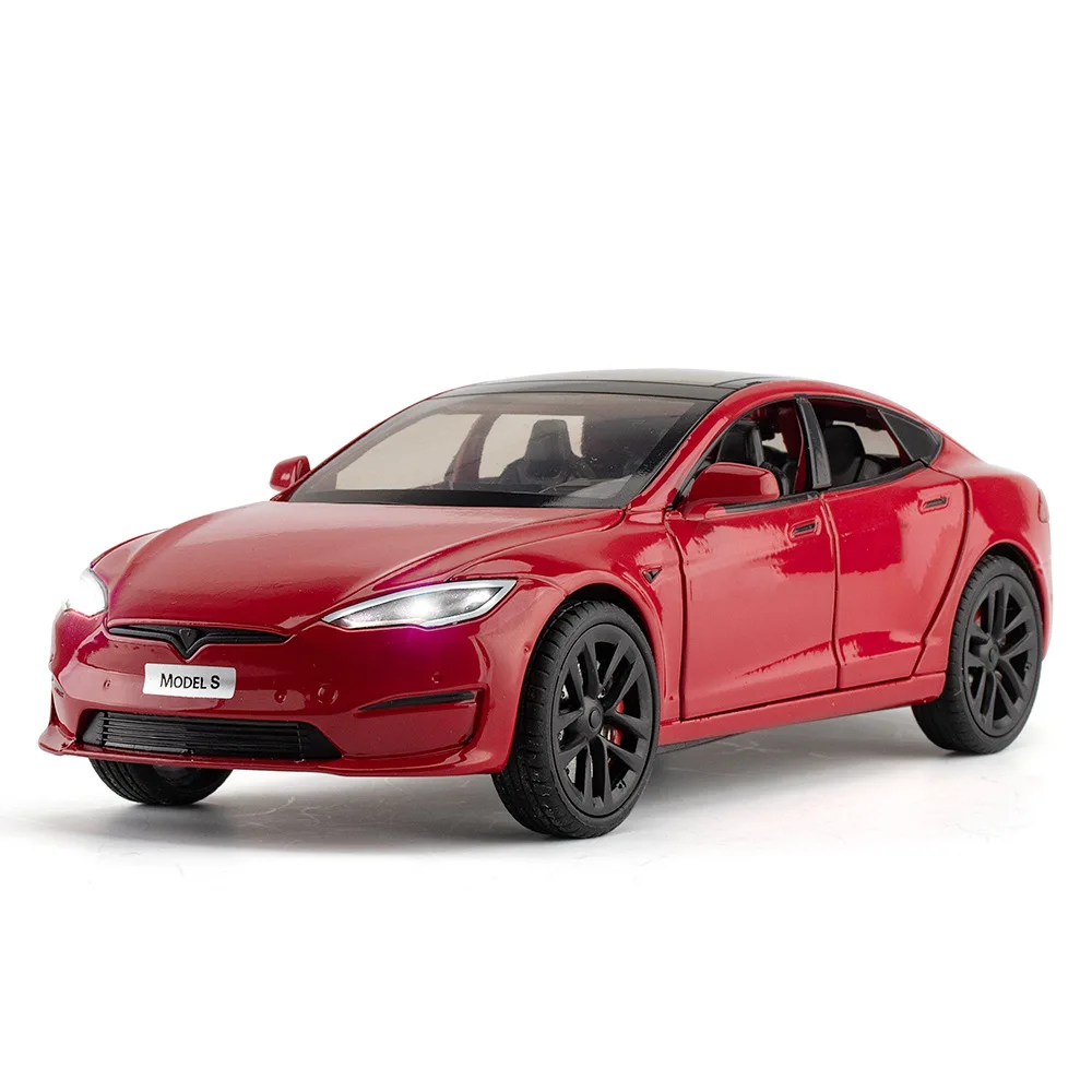 1:24 TESLA литая модель S внедорожник легкосплавные автомобили игрушечные металлическая украшения автомобиля для детей подарок мальчика игрушка