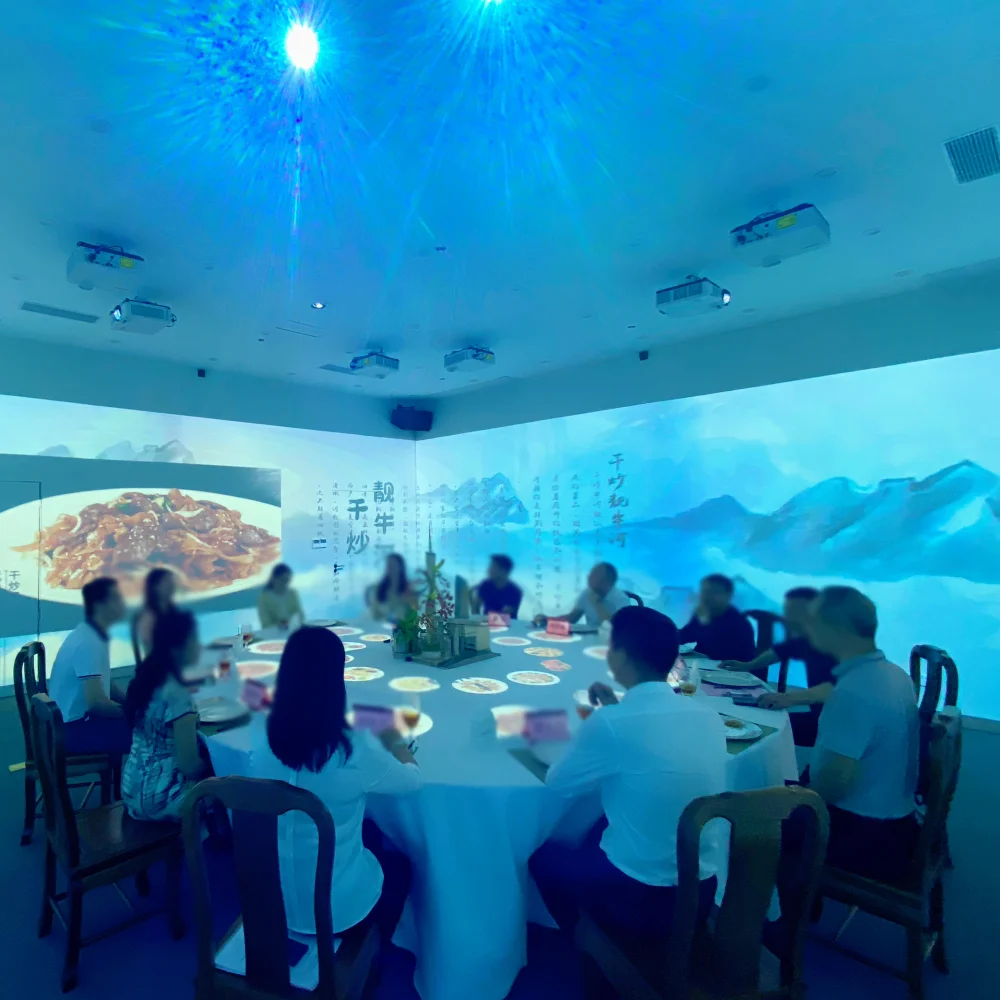Naked eye 3D Holographic Restaurant Projector 3D Wall KTV Bar Wedding Interactive Projector Outdoor Floor Interactive Laser
