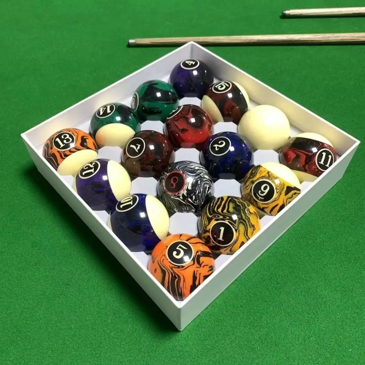 Factory Direct Sale 2-1/4 16cs American Style snooker  Pool Table Ball Set 48mm Resin Balls for Sports Use Billiard Table Balls