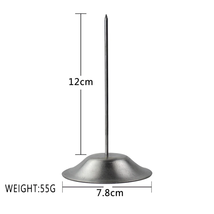 Restaurant Hotel Accessories Round Base Paper Memo Holder Bill Spike Stainless Steel Check Receipt Holder With Plastic Head