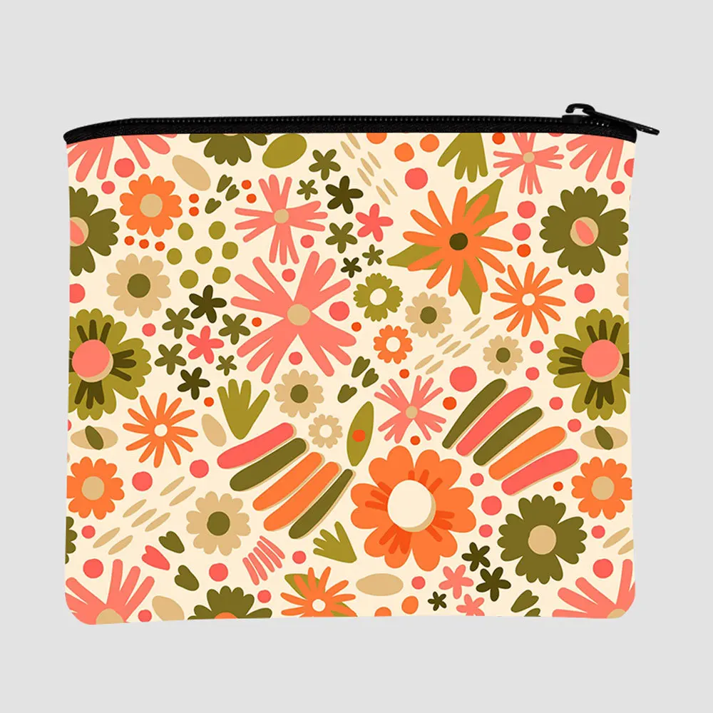 Eco Friendly Environmental 3D Sublimation Digital Printing Recycled Material RPET 300D Coin Purse Makeup Cosmetic Pouch Bag