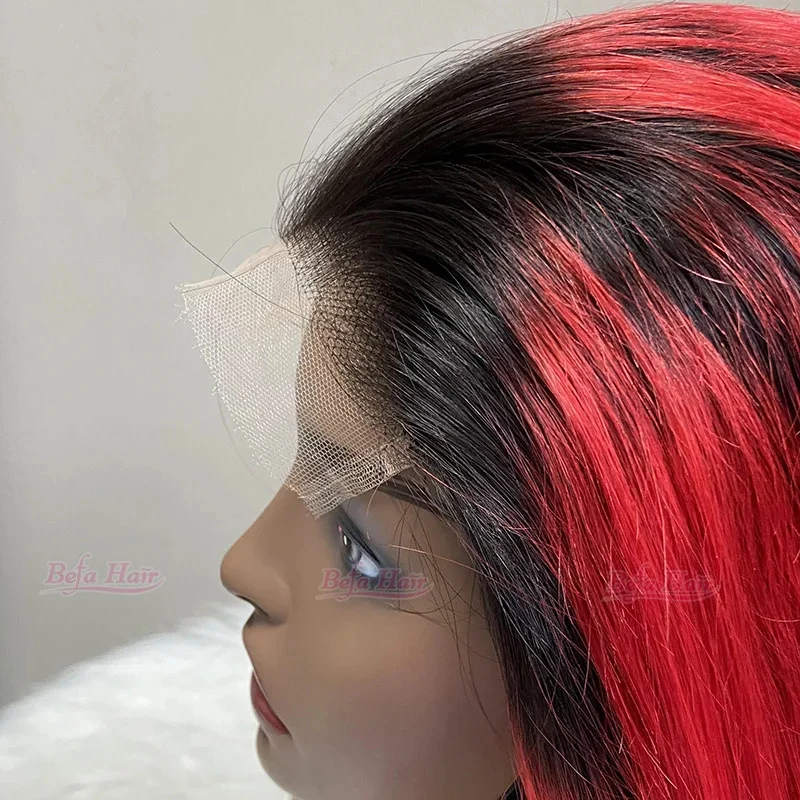 Wholesale bone straight vietnamese raw hair wigs ombre human hair wigs dark root red human hair wigs