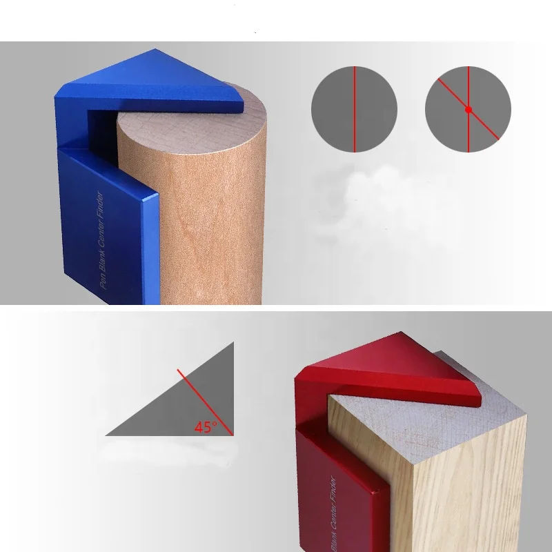 New Products Anodize Aluminum Alloy  Woodworking 45 degree Angle Center Scriber Woodworking DIY Tool