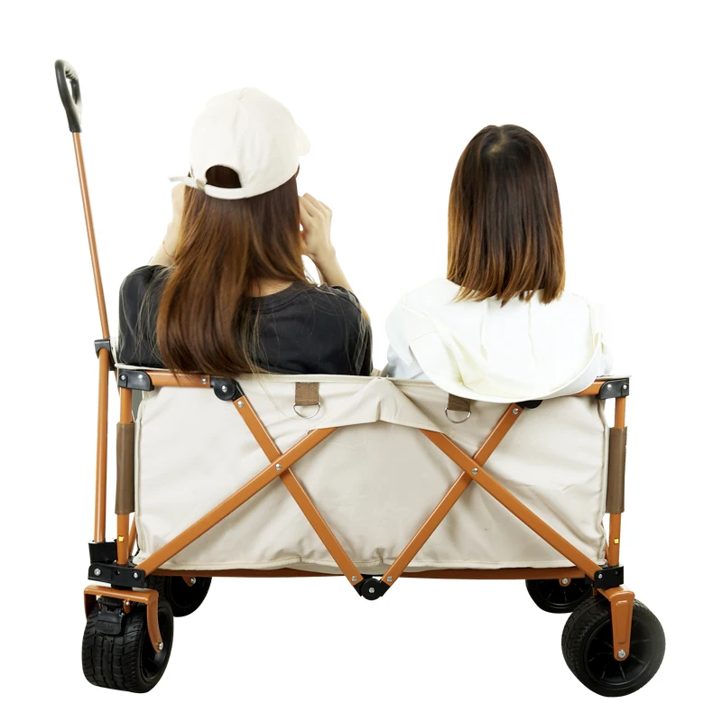 2022 Europe Supermarket Hot Sell Camping Trolley Folding Wagon Carts Foldable Beach Garden Cart Outdoor Utility Wagon