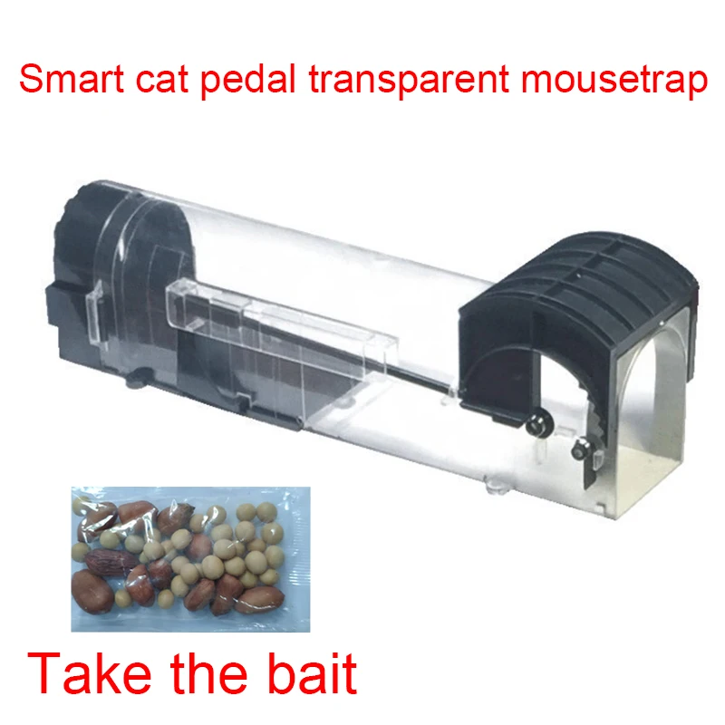 50PCS/LOT Transparent View Catching Live Mouse Trap Station
