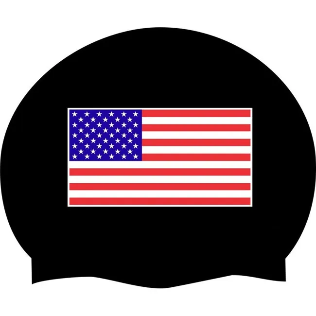 2023 Custom Logo Printing Adult National Flag Swim Caps Silicone Swimming Cap