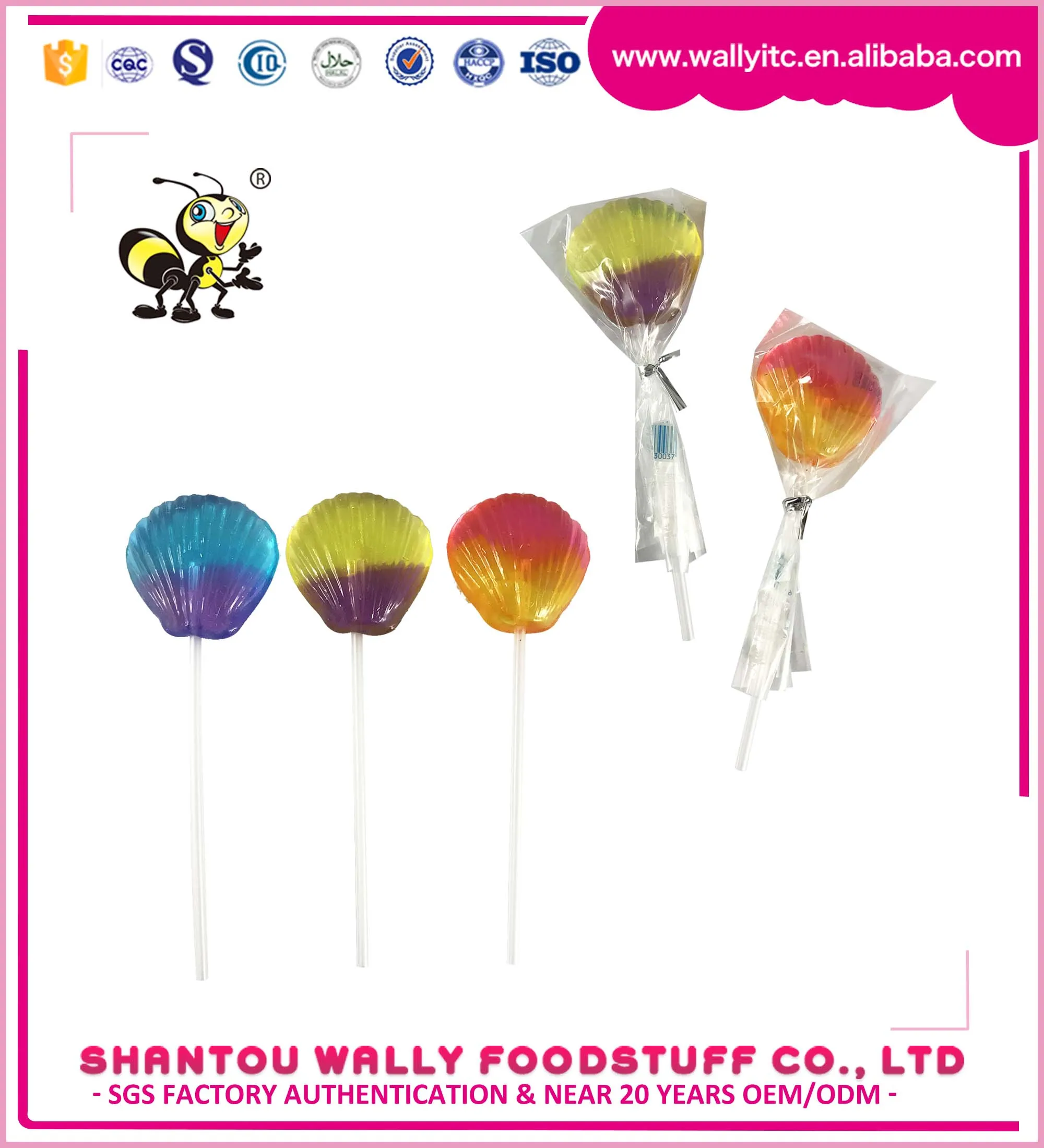 New Fiberglass Candy Sells Lollipop  Rainbow Custom Halal Sweets  Hard Shape  Swirl  Handmade Sweet Made In China Shape Lollipop