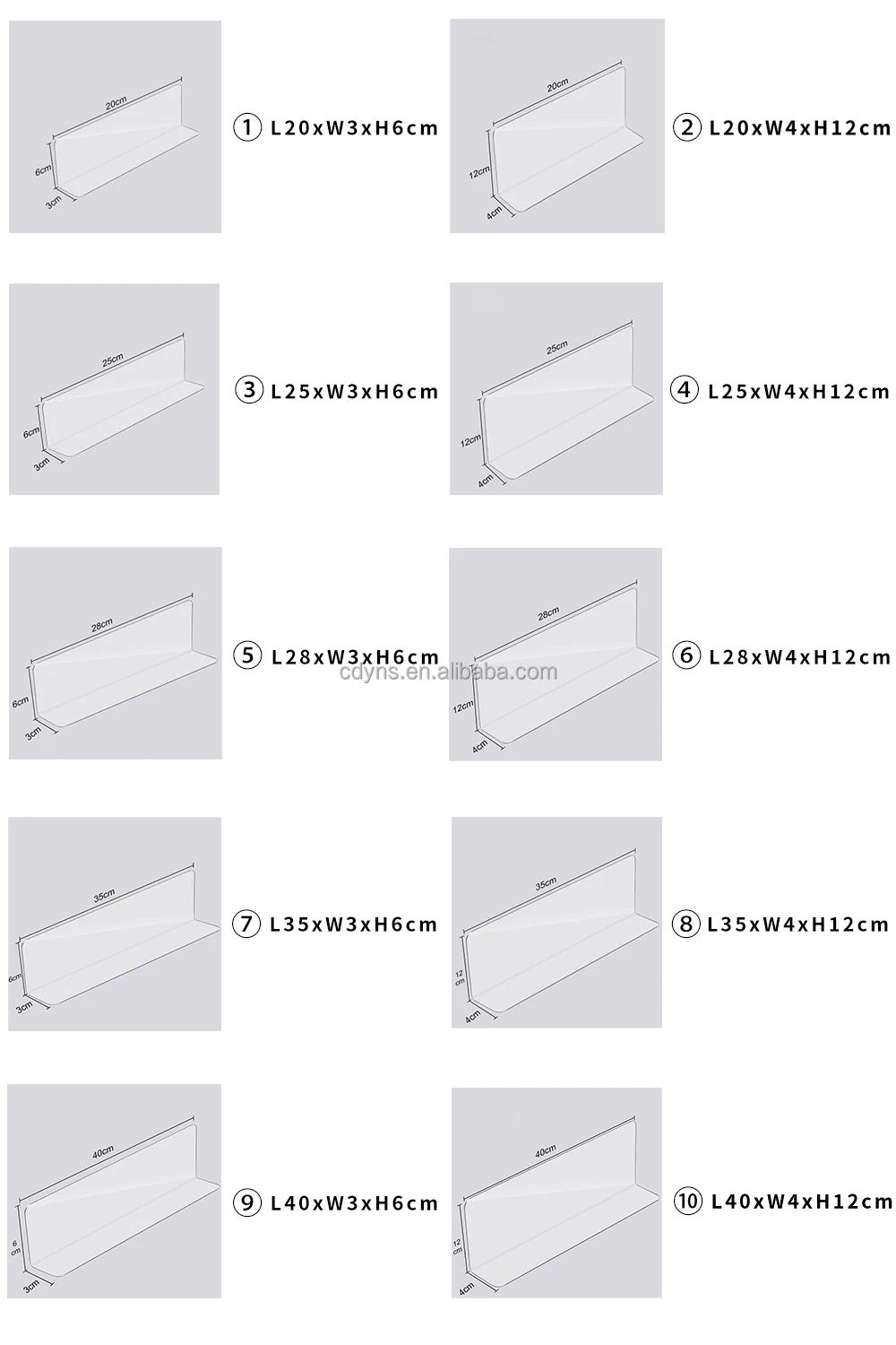 Unnies Wholesale Custom Clear Magnetic Stripe Adjustable Grocery PVC L Shape Acrylic PET Shelf Divider for Supermarket Display