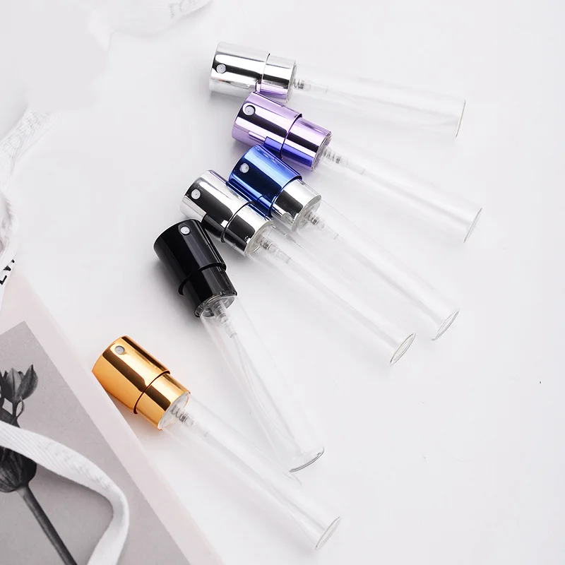 Portable Perfume Spray Travel Bottle 5ml 8ml 10ml 15ml 20ml Empty Black Metal Refillable Perfume Atomizer Bottle