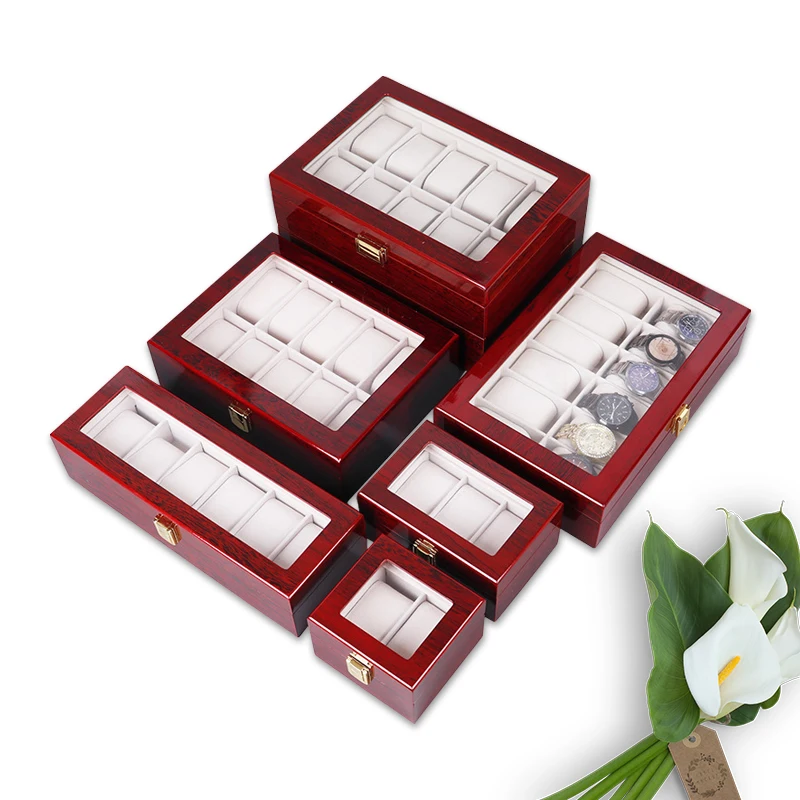 Роскошный бархатный деревянный ящик для хранения часов с логотипом завода