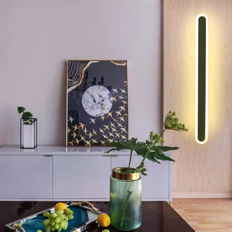 Long strip bedroom wall light porch simple modern LED decoration living room lamp line wall lamp