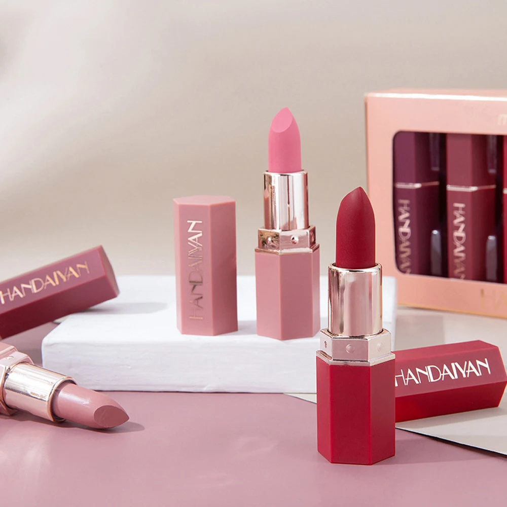 Wholesale High Quality Organic Makeup Private Label Silky Smooth Lipstick set Custom