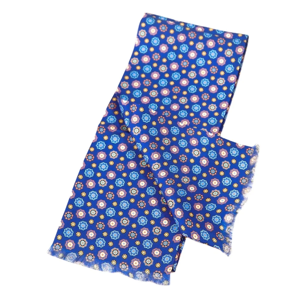 Amz Brand Dynastyle Custom Screen Printing Man Fashion Paisley 100% Pure Silk Scarves Handmade