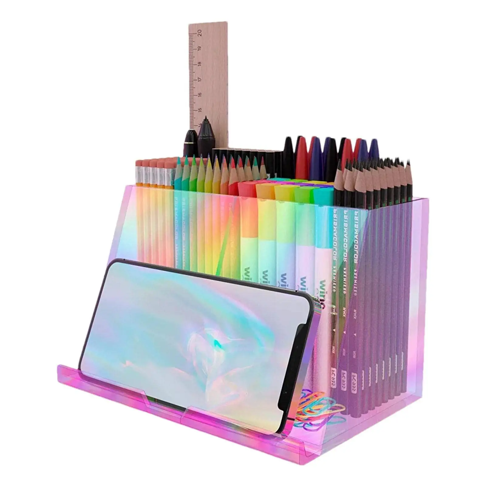 Acrylic Organizer, Color Holder, Rainbow Desk Organizers And Supplies For Table Decoration