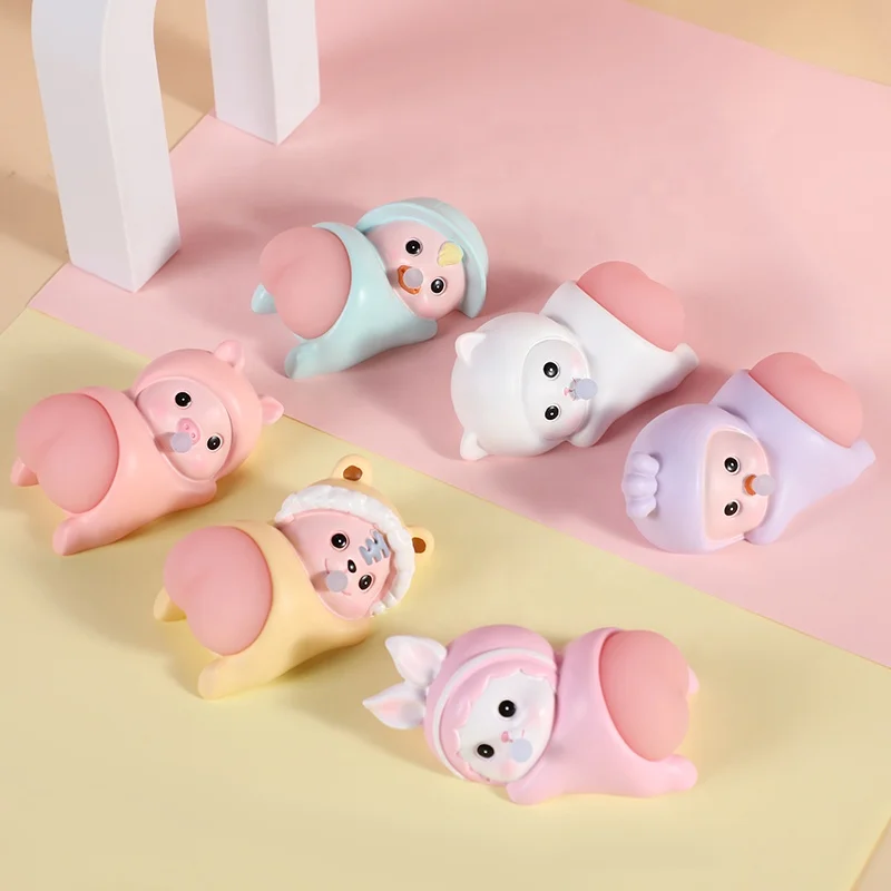 Q play Resin Animal figurines desktop ornaments office decompression toys good pinch soft play ass doll cute cartoon gift