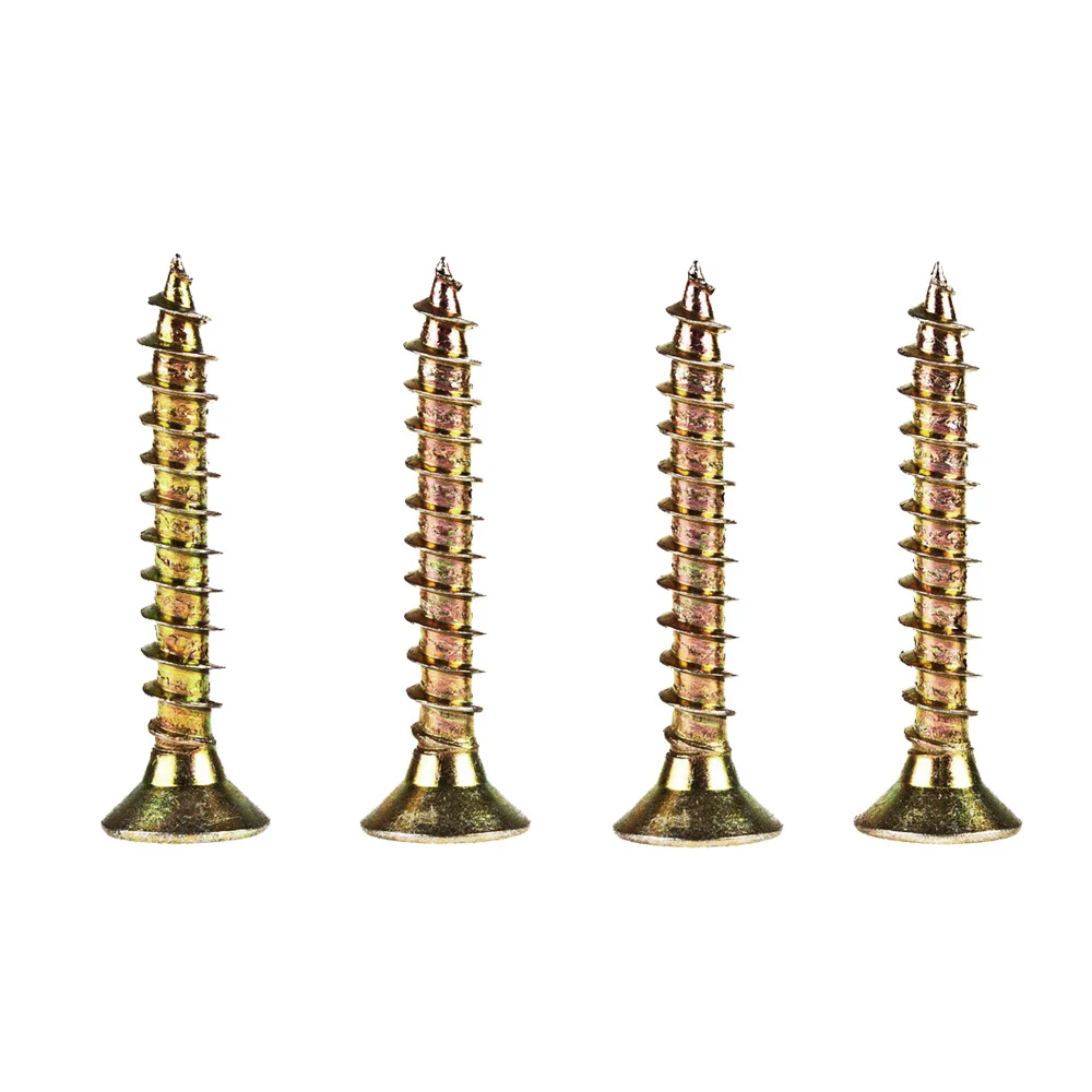 Wholesale yellow zinc plated countersunk head self tapping chipboard screw mdf screw