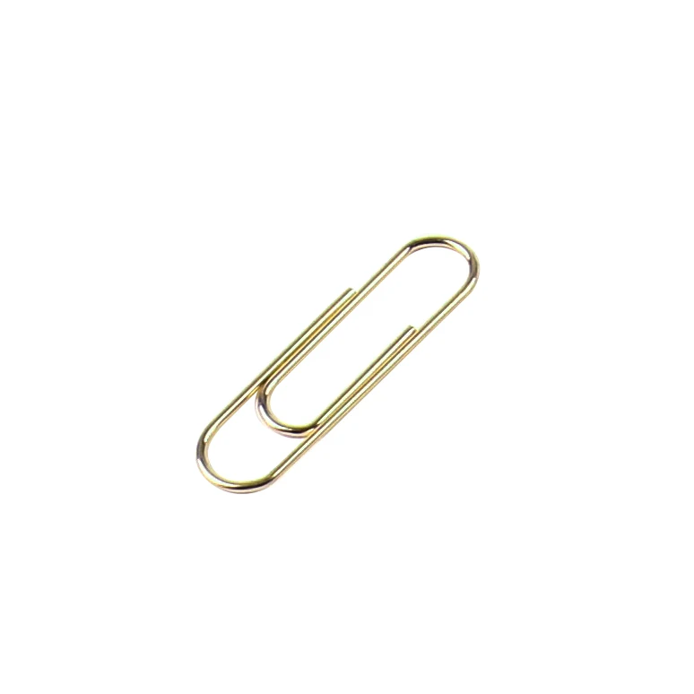Golden color oval paper clips metal binder clips