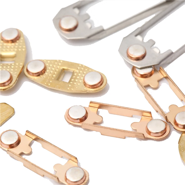 Electrical Silver Contact Rivets Copper Brass Stamp Accessories Contact Assembly For Switch