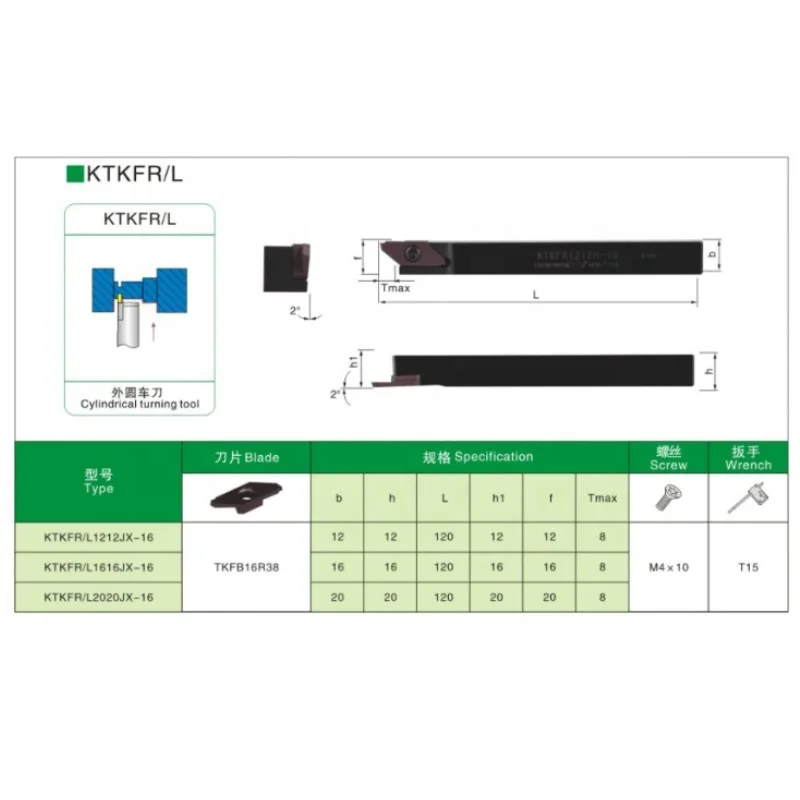 KTKFR1212-16 B-KTKFL1212 KTGFR1212K-16F Grooving Cutting Lathe Tool Holder TGF32R TKF12R 16R CNC Lathe  Cutting Toolholders