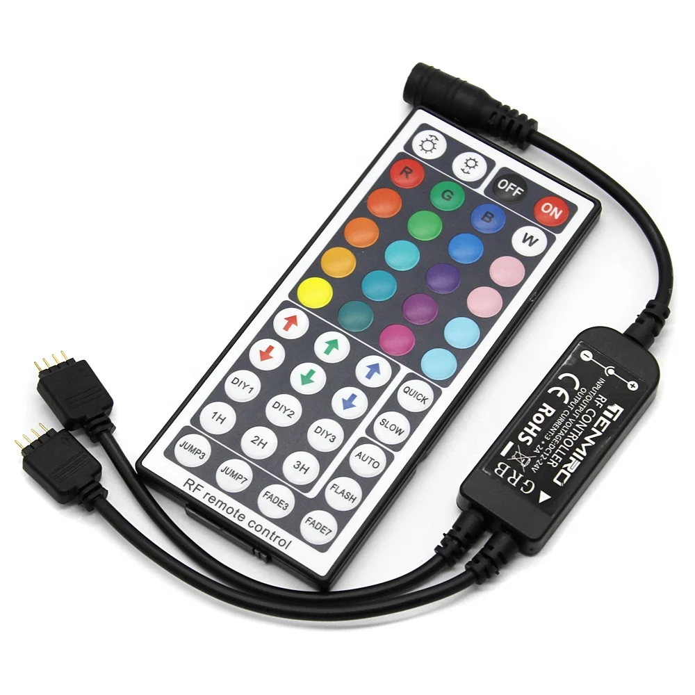 Customized 1-44 Buttons 2 Interface LED Light 10M 300 Lamps 5050 RGB 44 Keys Wireless RF Remote Control for Decorative Lights