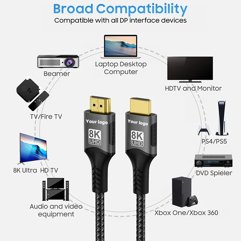 8K 60hz 4K 120Hz 2 1 позолоченный HDMI к HMDI совместимый кабель Movil a TV видео провод HDTV Kabel 3D Cavo 8k