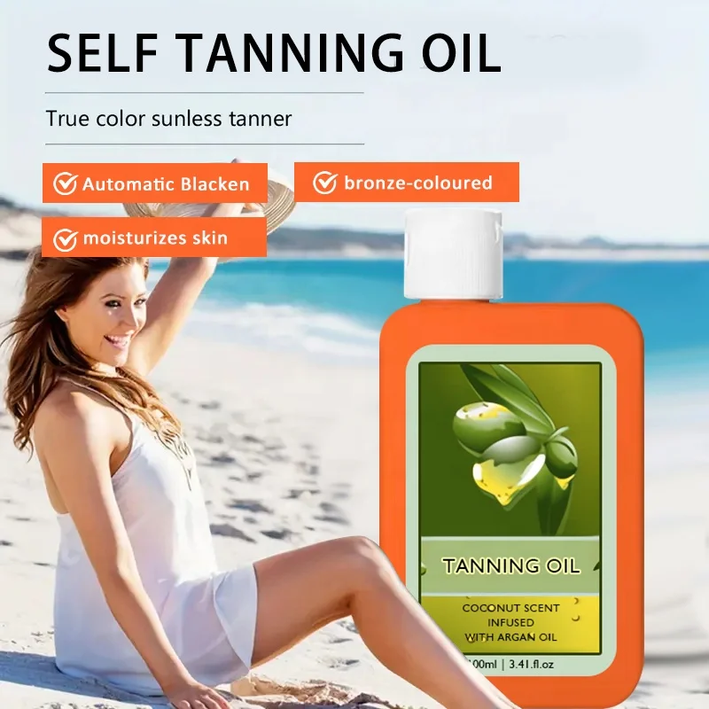 sun screen tanning Fast Dark Tanning Oil Moisturizing Skin Hydrated Long Lasting Sun Self Tan Tanner Body Face Oil Serum