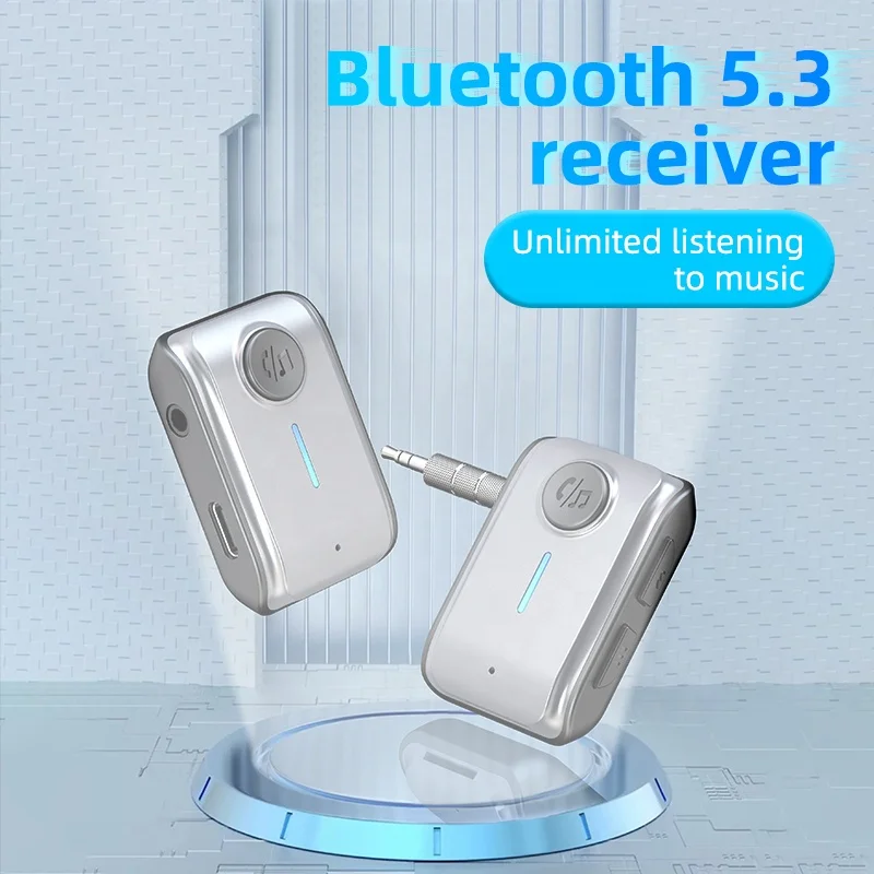 Bluetooth 5.3 Car Kit Adapter 3.5mm aux Hands Free stereo wireless music bluetooth Audio Receiver For Car TV Earphone
