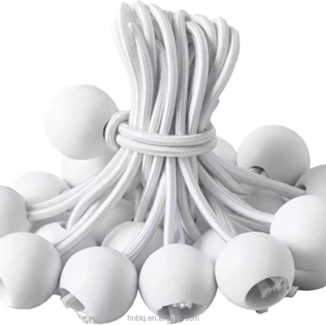 Bungee Cords with Balls 50 PCS- Ball polyester Cords Heavy Duty Elastic Cord Canopy Tie Downs Tarp Bungee Balls for Camping