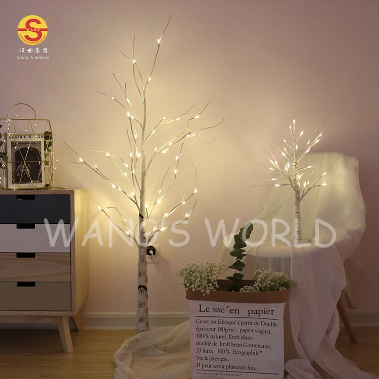 Romantic Artificial Tree Lamp With LED Lights 60cm 90cm 120cm 180cm 210cm Birch Tree Lights