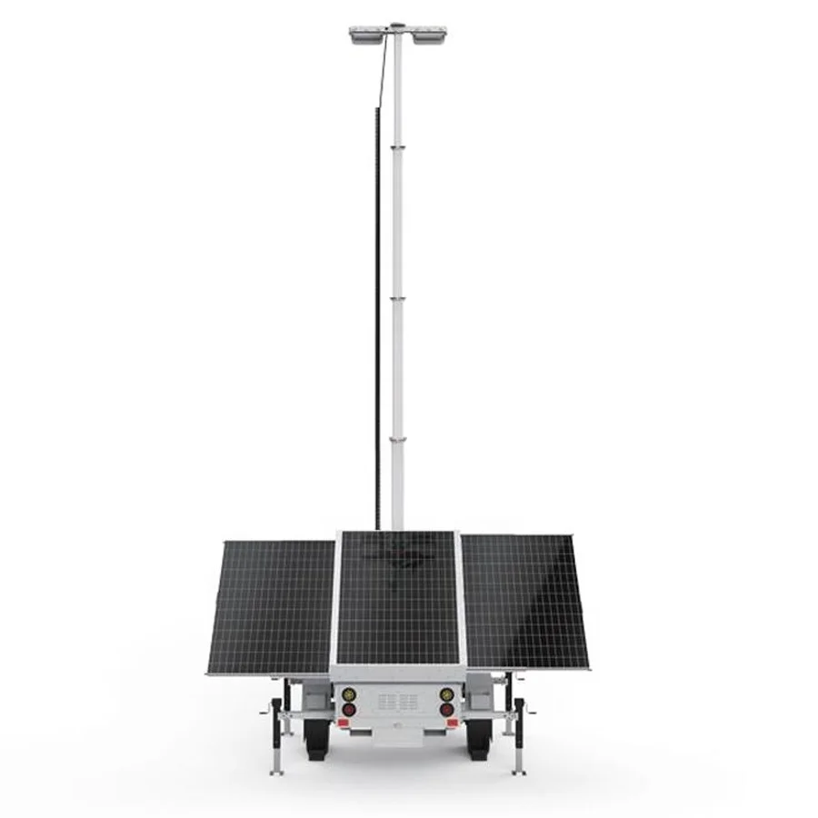 Solar Panel Trailer Power for Outdoor Monitoring Security