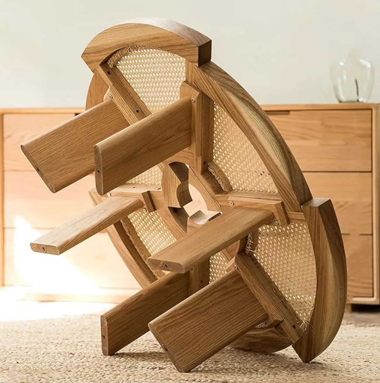 Rattan Based Solid Wood Indian Modern Design Coffe Table for Bar Restaurant or Living Room Home Furniture