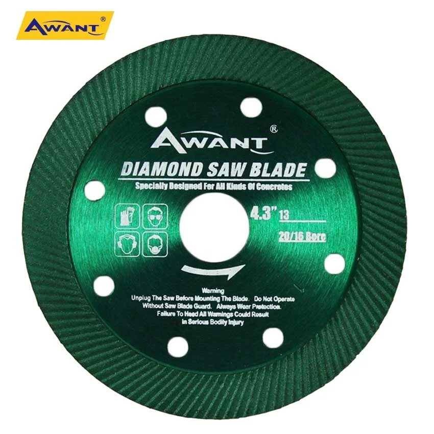 
Turbo Diamond Saw Blade Awant Zero Chipping Diamond Cutting Disc 110 mm 4 inch for Marble Granite Concrete Ceramic Tile 