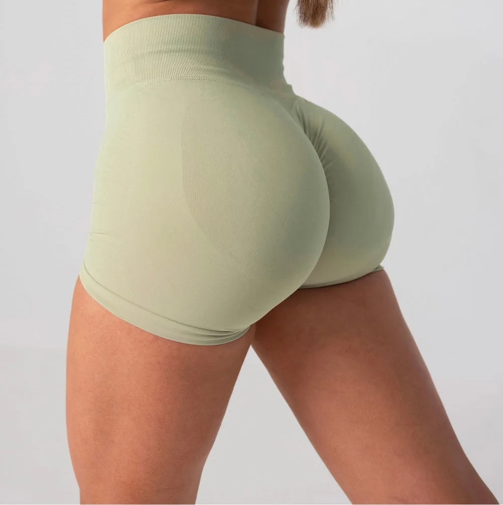 custom logo women gym sports wear fitness workout seamless yoga pants scrunch butt lift legging yoga shorts