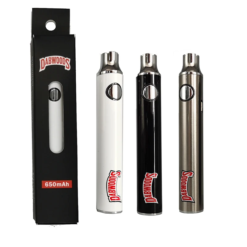 
Preheating 650mAh Rechargeable 510 Thread Battery Dabwoods Vape Pen Battery 