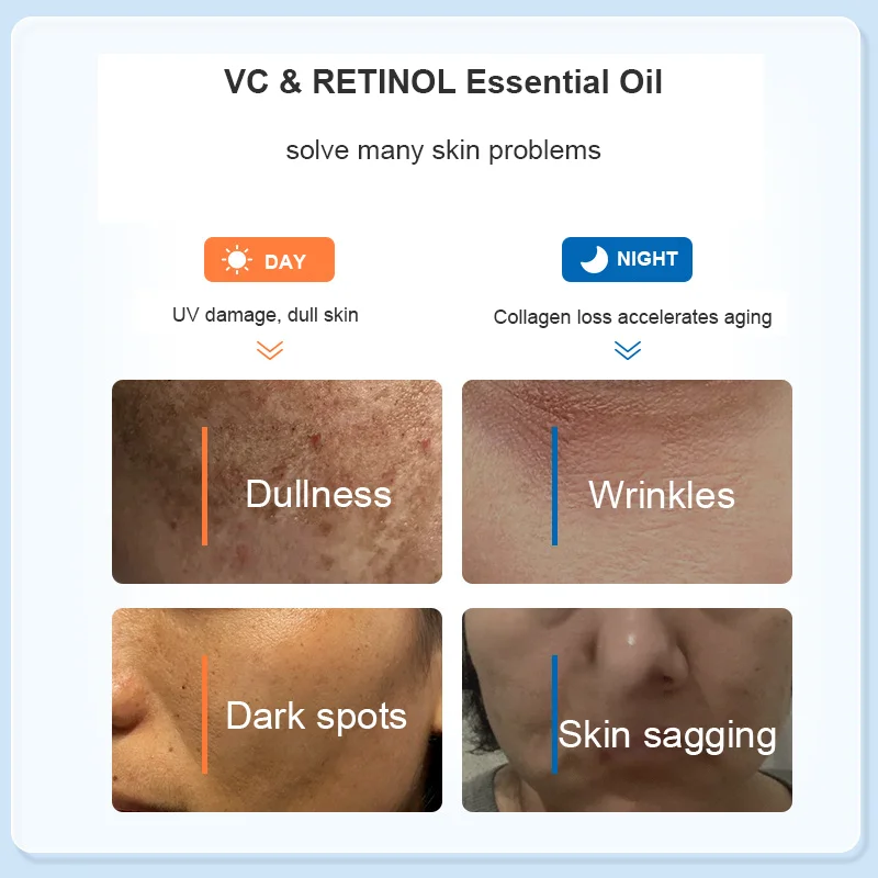 Korean Cosmetics Organic Natural Vitamin C E Retinol Brightening Anti Wrinkle Facial Serum Capsules Skin Care Essential Face Oil