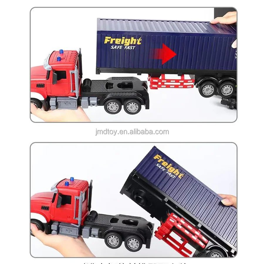 1/24 2.4G RC Car Trucks Remote Control and Trailer Rc Container  Metal Diecast Model Boys Toy Kids Car